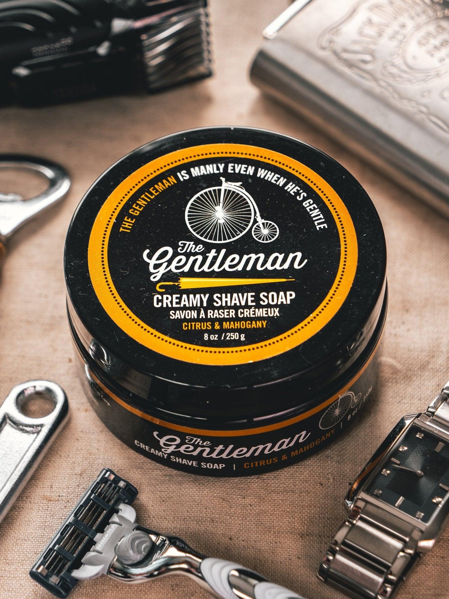 Gentleman Creamy Shave Soap - Citrus & Mahogany - The Wandering Merchant